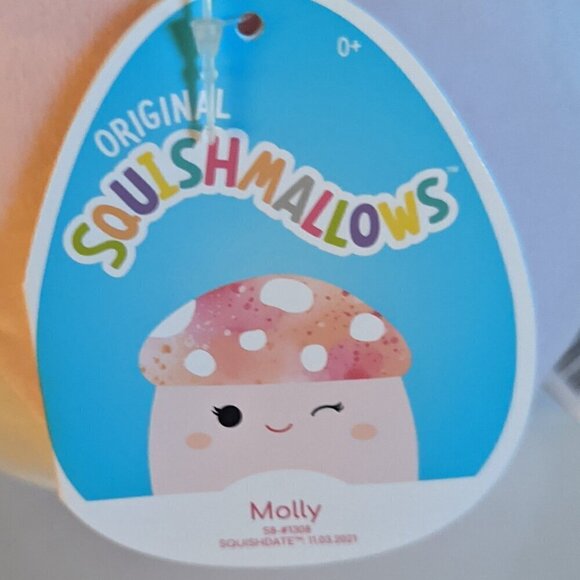 NWT 8" Molly Mushroom Squishmallows Pink Wink Plush Stuffed Animal Pillow Easter - Picture 4 of 5